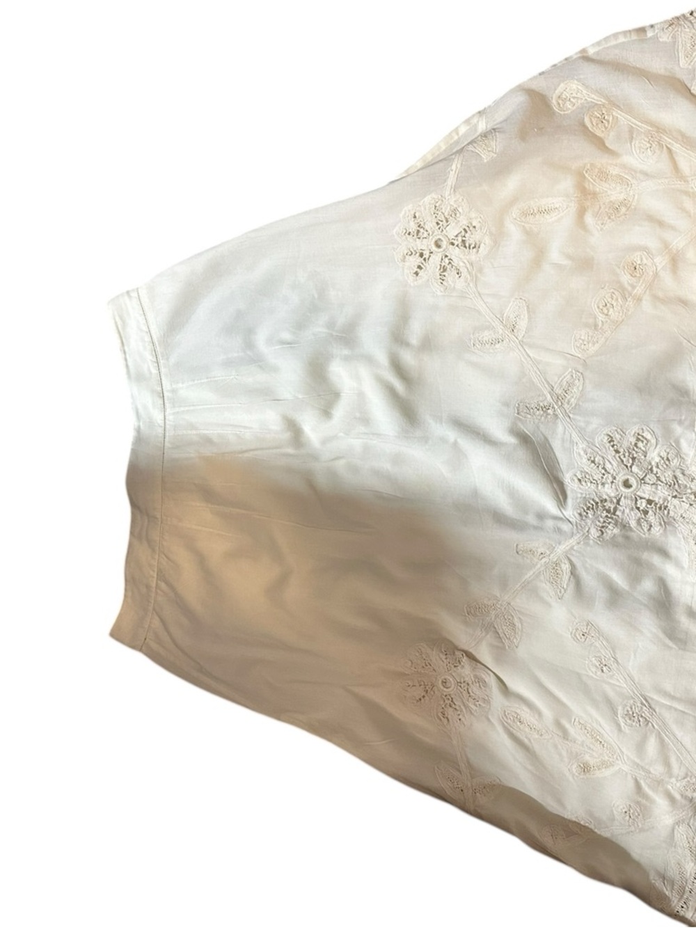 Cordelia 100% Cotton Midi Skirt with Embroidered Flowers, Off White Size 4 - Picture 5 of 14